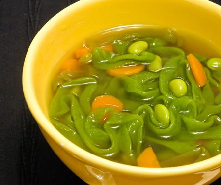 Vegetable Soup with Shirataki and Edamame