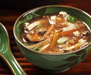 Vegetarian Hot and Sour Soup recipe photo from the Diabetic Gourmet Magazine diabetic recipes archive.
