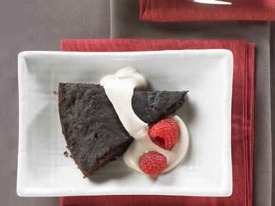 Warm Brownie Wedges With Java Cream Recipe Photo - Diabetic Gourmet Magazine Recipes