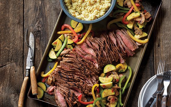 Grilled Southwestern Steak and Colorful Skillet Vegetables