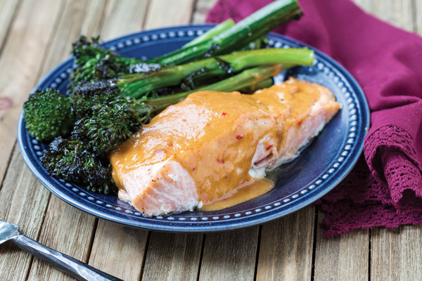 Salmon with Peanut Butter Sauce Recipe Photo - Diabetic Gourmet Magazine Recipes