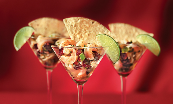 Cranberry Shrimp Ceviche Appetizer