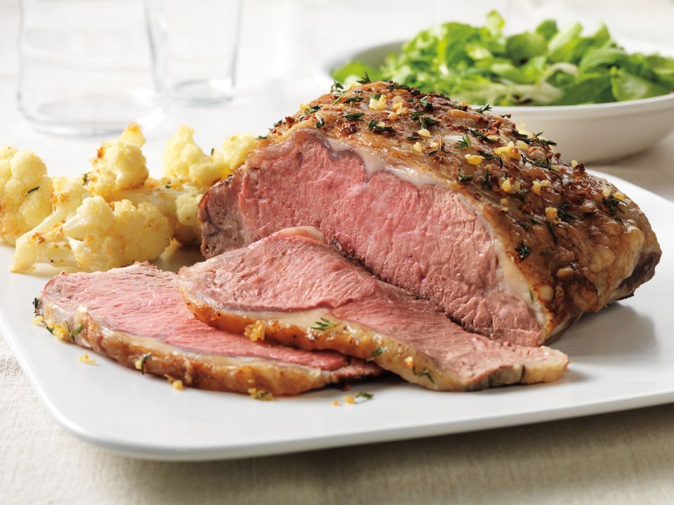 Herb-Rubbed Beef Roast with Roasted Cauliflower Recipe Photo - Diabetic Gourmet Magazine Recipes