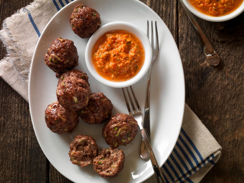 Beef and Zucchini Appetizer Meatballs Recipe Photo - Diabetic Gourmet Magazine Recipes