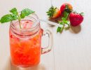 Strawberry and Orange-Rhubarb Refresher with Mint