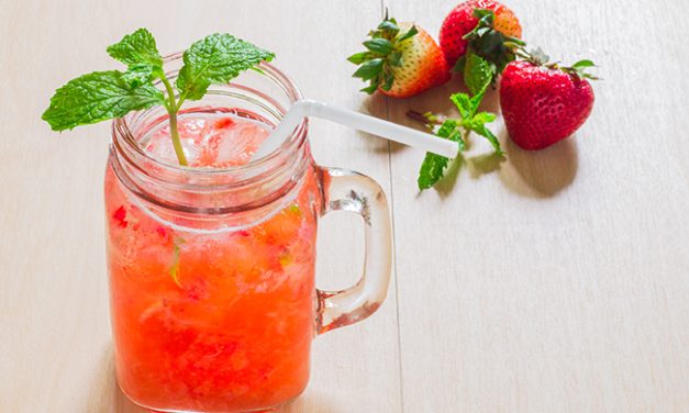 Strawberry and Orange-Rhubarb Refresher with Mint